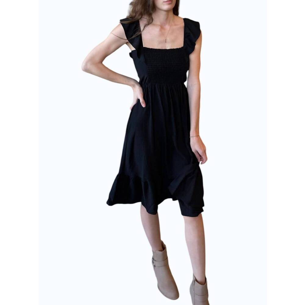 NEW ADORA ruffle sleeve dress in black